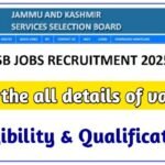 JKSSB Staff Selection Board Vacancy 2025